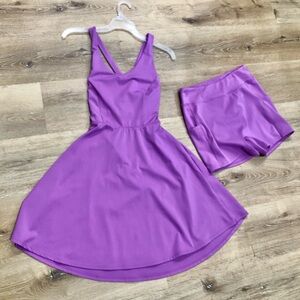 Halara Crisscross Backless Flare 2-Piece Pocket Dance Active Dress